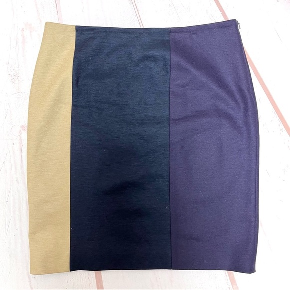 Hugo Boss Wool Blend Melila Colorblock Skirt - Picture 1 of 10